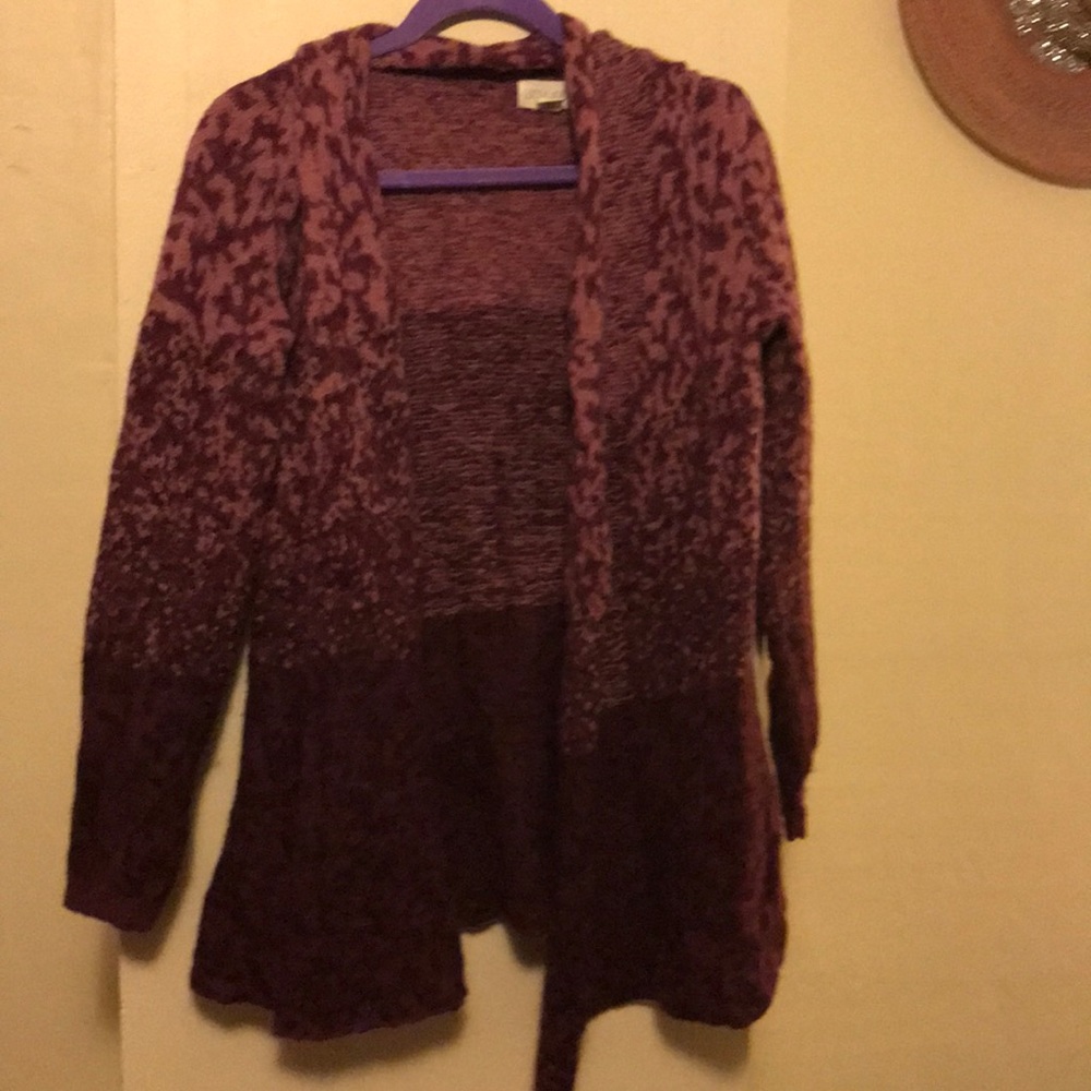 Lucy & laurel purple, dark pink open cardigan